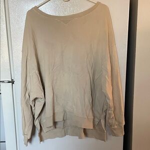 By Together Medium oversized 100% Cotton Casual Beige‎ Women's Top